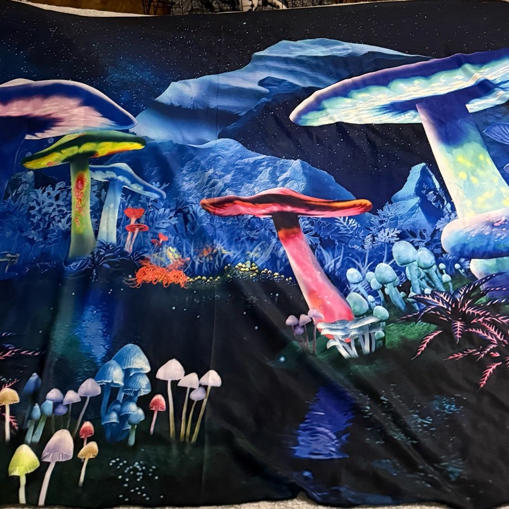 Mystical Forest Mushroom Tapestry